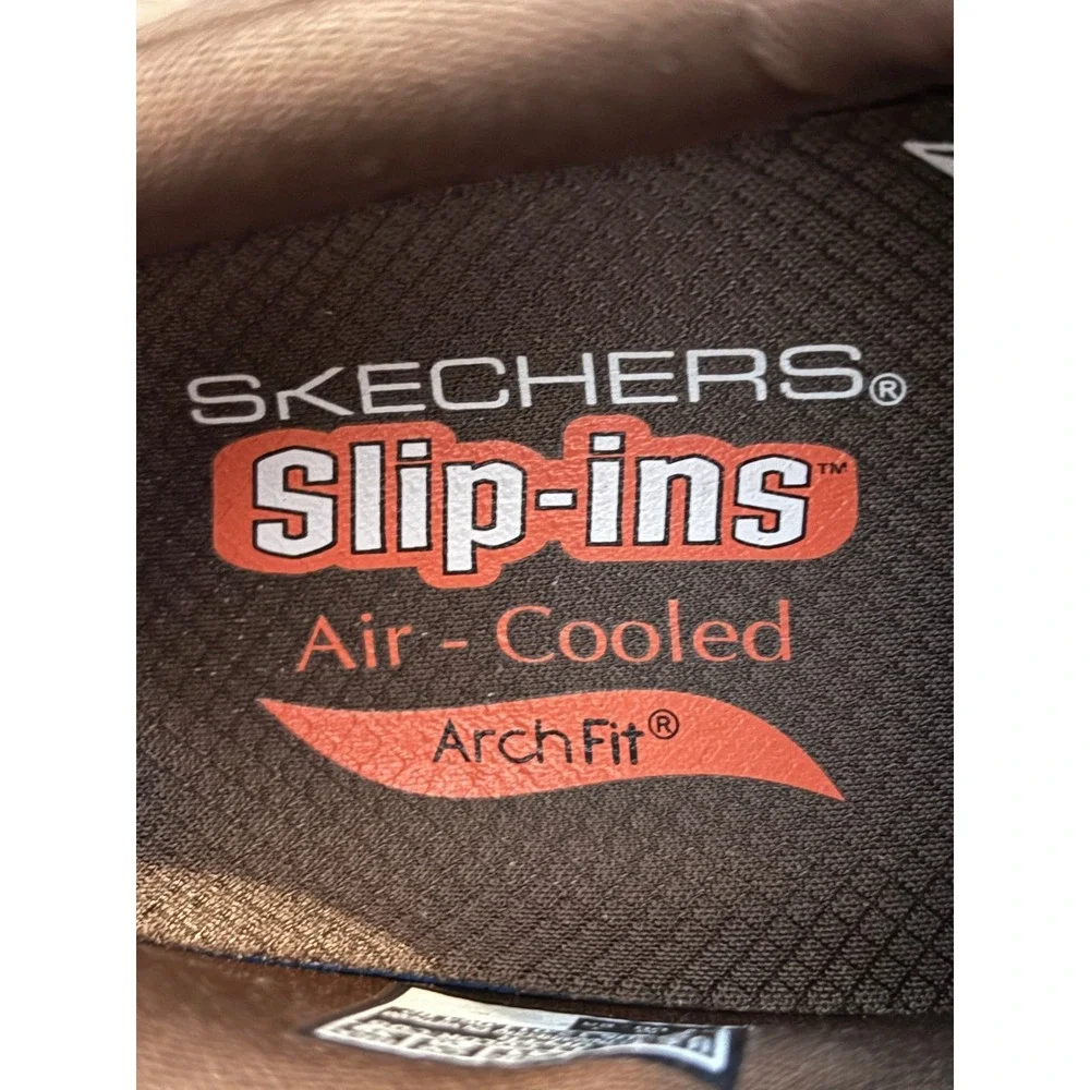 Skechers Hands Free Slip-ins Arch‎ Fit Brown Leather Shoes 205511 Mens 8